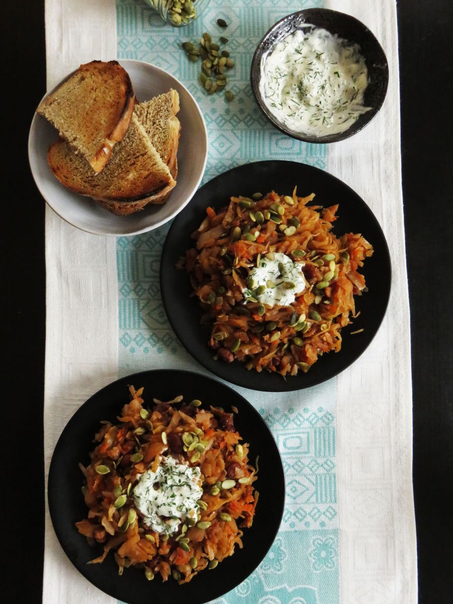Sautéed Cabbage with Pinto Beans In Tomato Sauce Vegan Foodiez