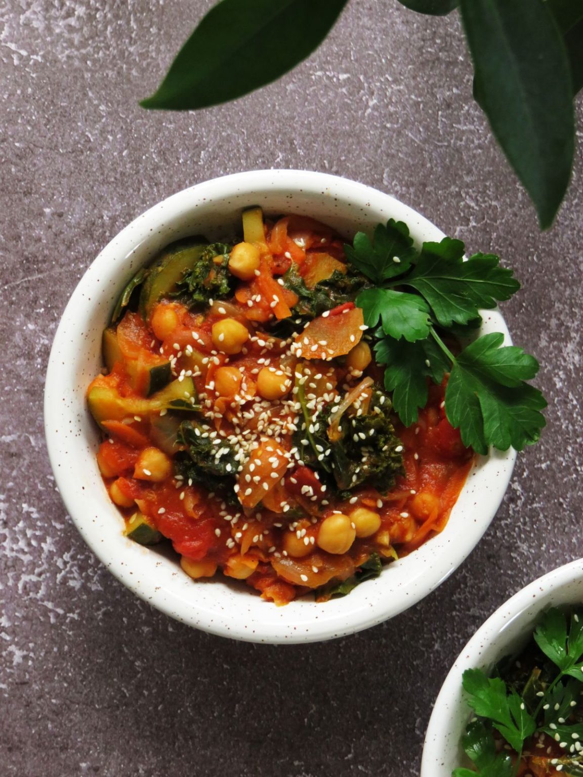 Chickpea Stew in Tomato Sauce with Zucchini & Kale Vegan Foodiez